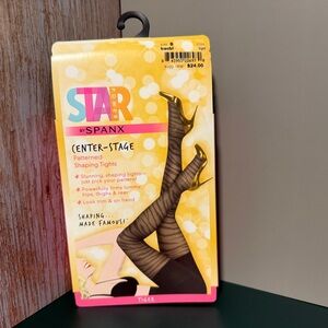 SPANX Center-Stage Patterned Shaping Tights - Black and Gold